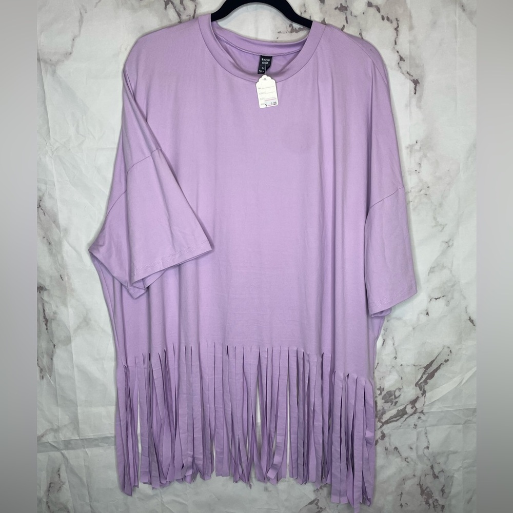 Purple fringe crop top